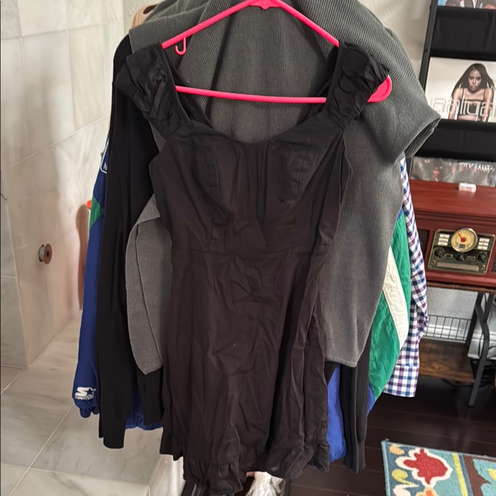 Old Navy Black Sheath Mini Dress Square Neck Long Sleeve